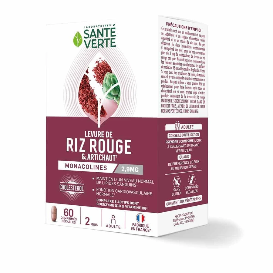 Sante Verte Rijstgist Cholesterol 60 Tabletten