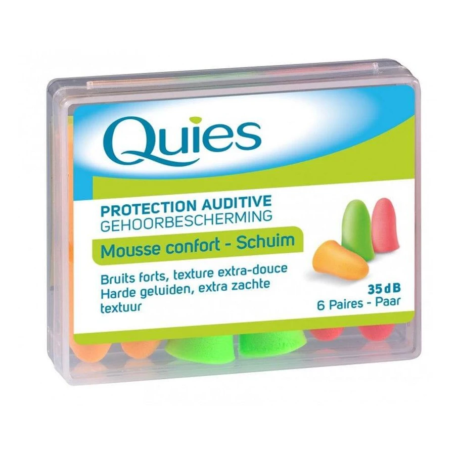 Quies Hearing Protection Mousse Confort 6 Pairs Of Earplugs