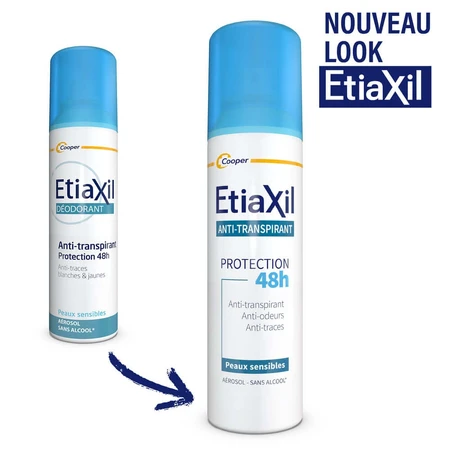 Etiaxil Antitranspirante Desodorante Aerosol 48h Proteger Axilas Transpiración moderada Pieles sensibles 2x150ml