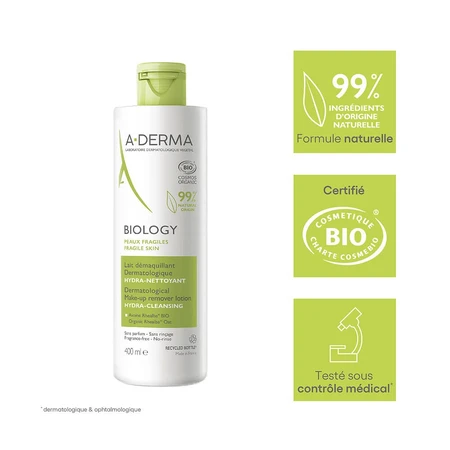 A-Derma Biology Bio-Feuchtigkeits-Reinigungsmilch 400 ml