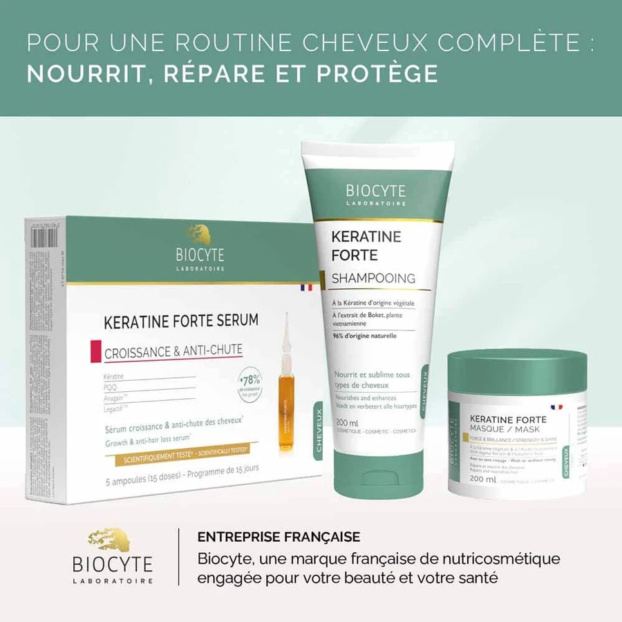 Biocyte Cheveux Pack Kératine Forte 500mg 120 Gelules