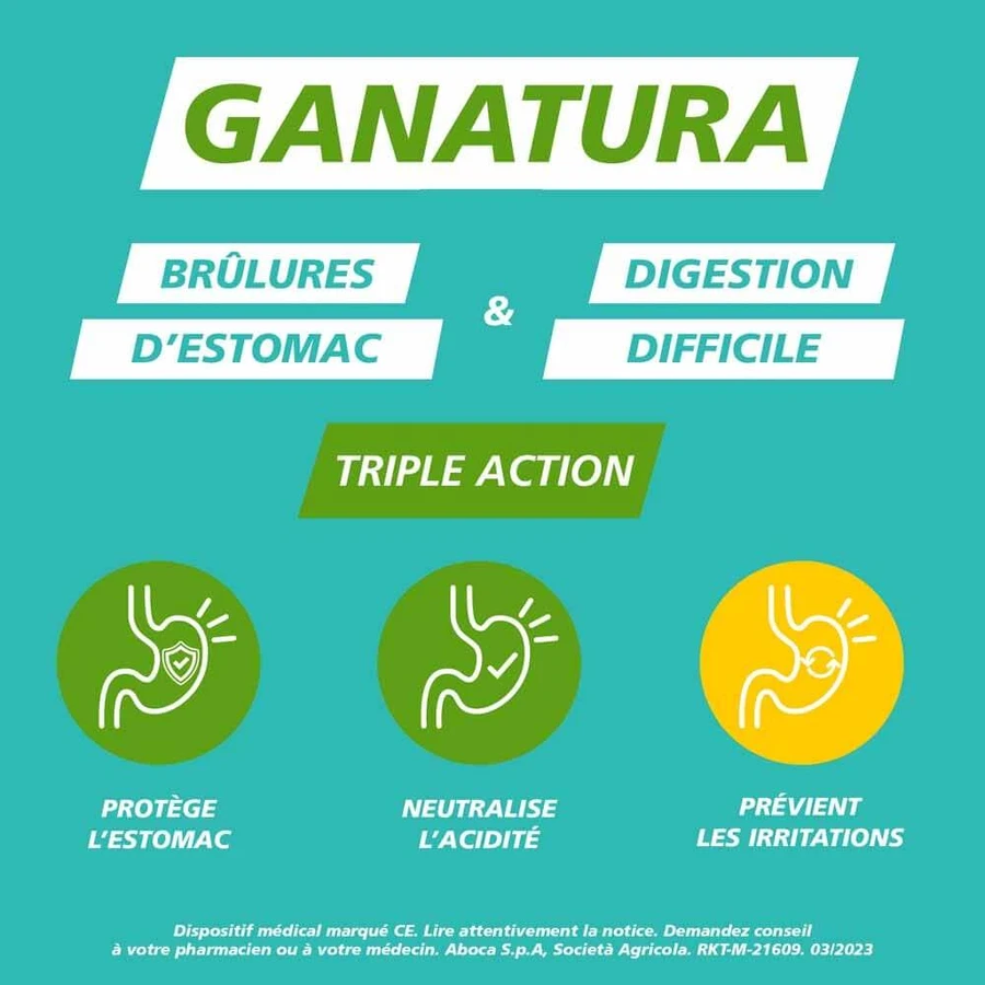 GaNatura Bruciore di stomaco e digestione Tripla azione 45 compresse