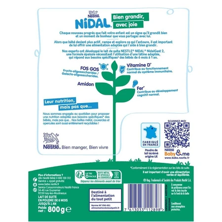 Nestlé Nidal Gest 2 Milchpulver Eingedickte Formel 6-12 Monate 800 g