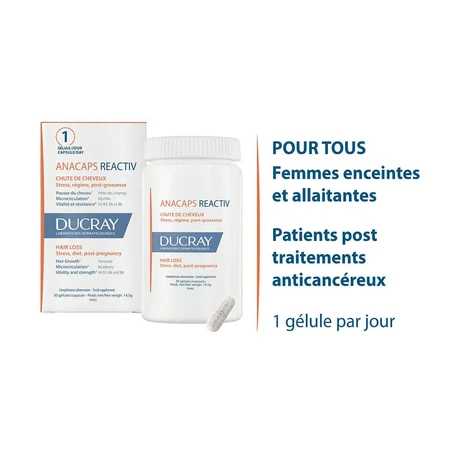 Ducray Anacaps Reactiv caída del cabello 30 cápsulas