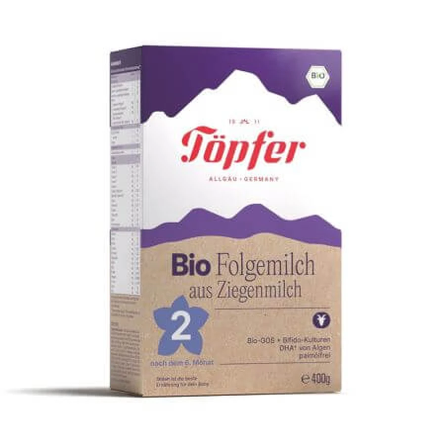 Organic goat milk powder formula 2, 400 gr, Topfer