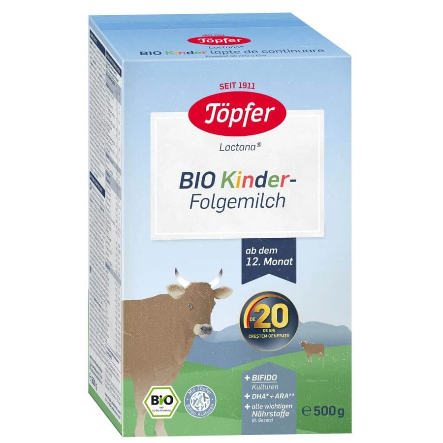 Bio Kinder milk powder formula, +12 months, 500 gr, Topfer