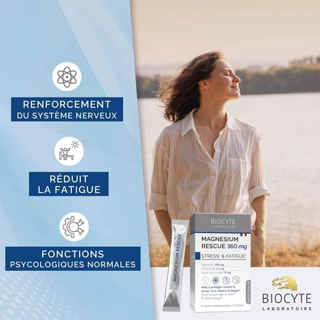 Biocyte Magnesium Rescue 360mg Stress Et Fatigue 14 Sticks