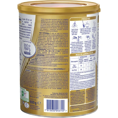 Nan 2 Supreme Pro milk powder formula, 800 g, Nestlé