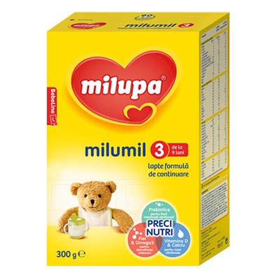 Formulă de lapte, de continuare - Milumil 3, Gr. 9-12 luni, 300 g, Milupa