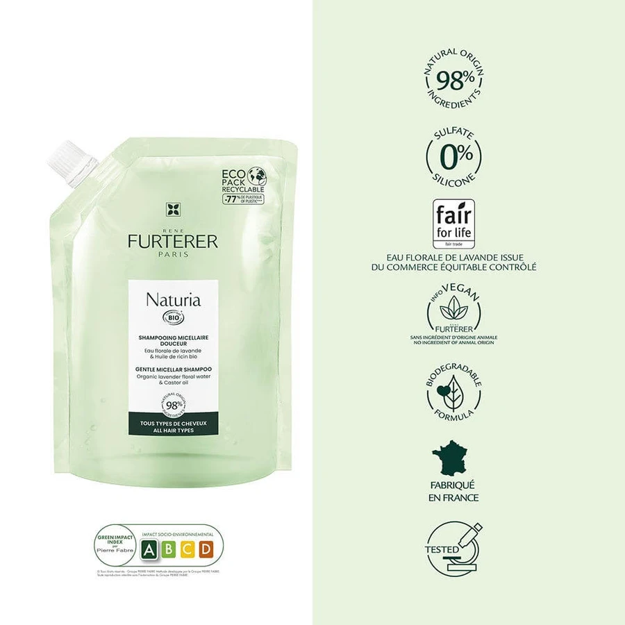 René Furterer Naturia Eco Refill Shampoo micellare biologico Delicatezza 400 ml