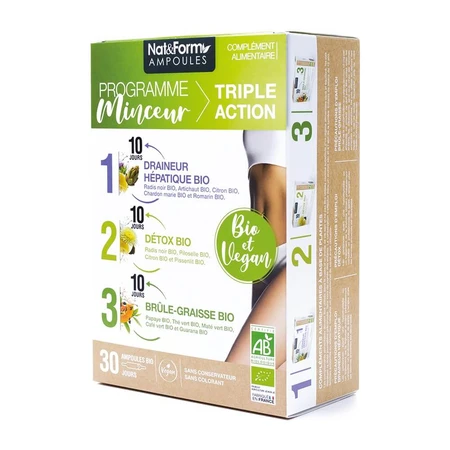 Nat&Form 3-step organic slimming program 30 vials