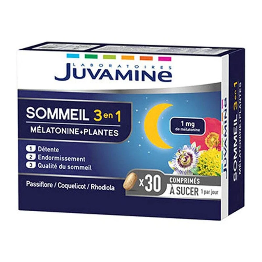 Juvamine Sleep 3 in 1 Melatonin + D. Plantes 30 sucking tablets