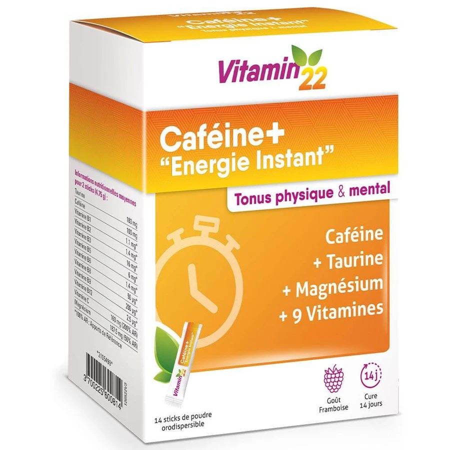 Vitamin'22 Cafeïne+ Instant Energy 14 sticks