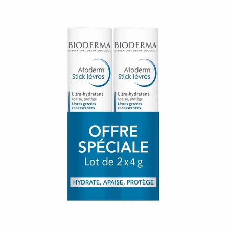Bioderma Atoderm sztyft ochronny do suchych i spierzchniętych ust 2x4g: ceny i cechy