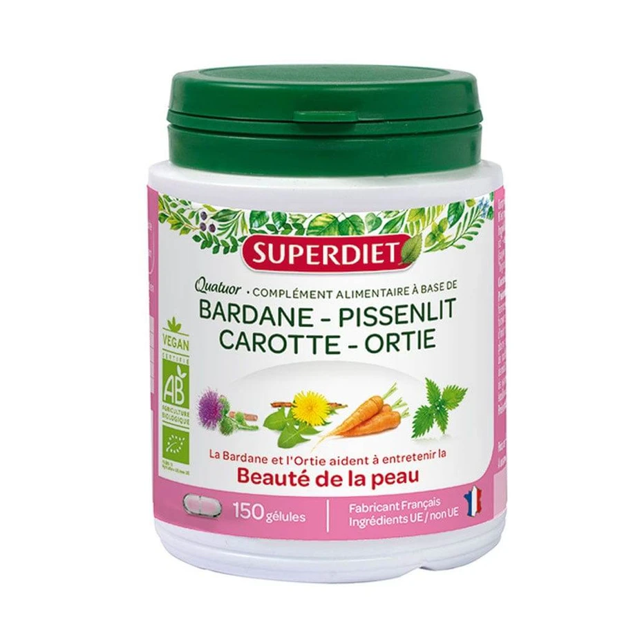 Superdiet Quatuor organic burdock for skin beauty 150 Geluli