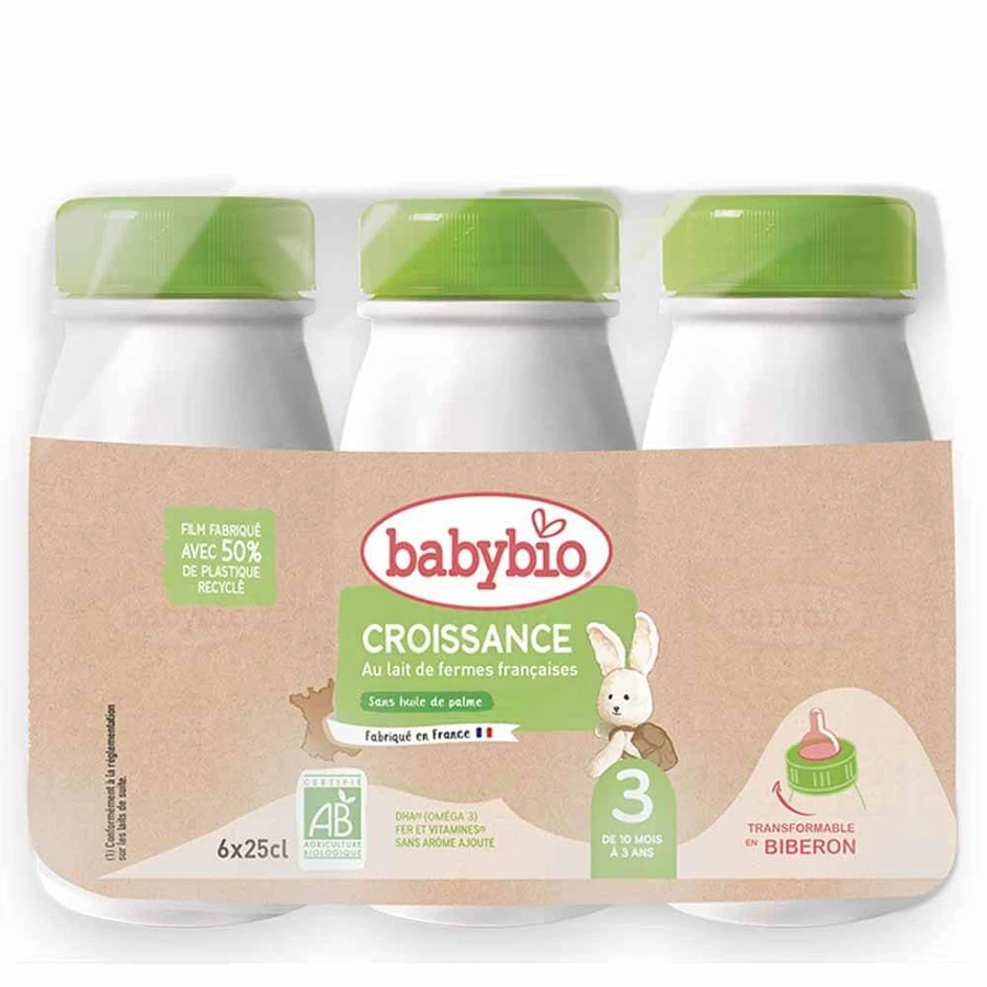 Babybio Lait Croissance Bio Dès 10 Mois 6x25cl