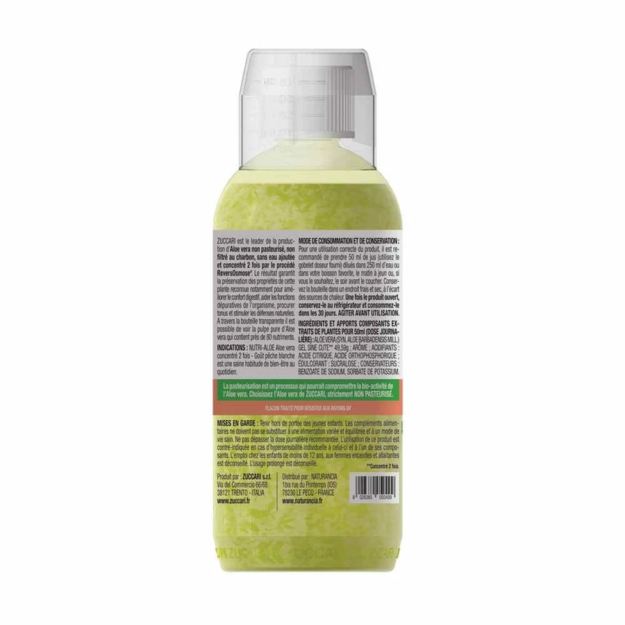 Naturancia [aloevera]2 Zuccari Nutri Pure Aloe Vera Juice 2x concentrat cu aromă de piersică 500ml