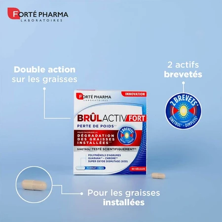 Forté Pharma BrulActiv Fort Quemagrasas Triple Acción Pérdida de Peso 60 Cápsulas