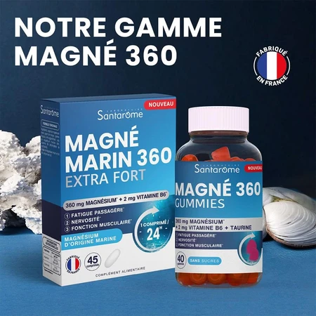 Santarome Magneziu 360 mg Relaxare Fără zahăr 40 Gumă