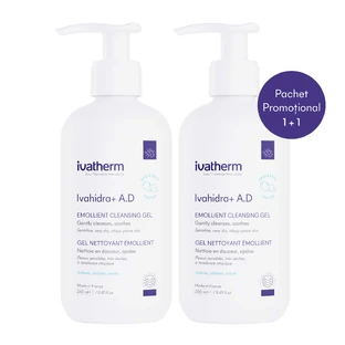 Ivahidra+ A.D, 2x250 ml, Ivatherm, Gel lavante addolcente, Ivatherm