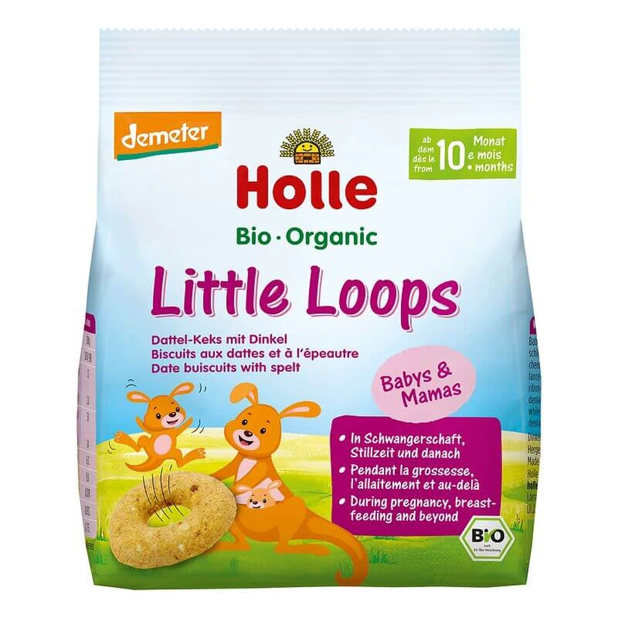 Bio Dinkel-Dattel-Kekse Little Loops, 80 g, Holle
