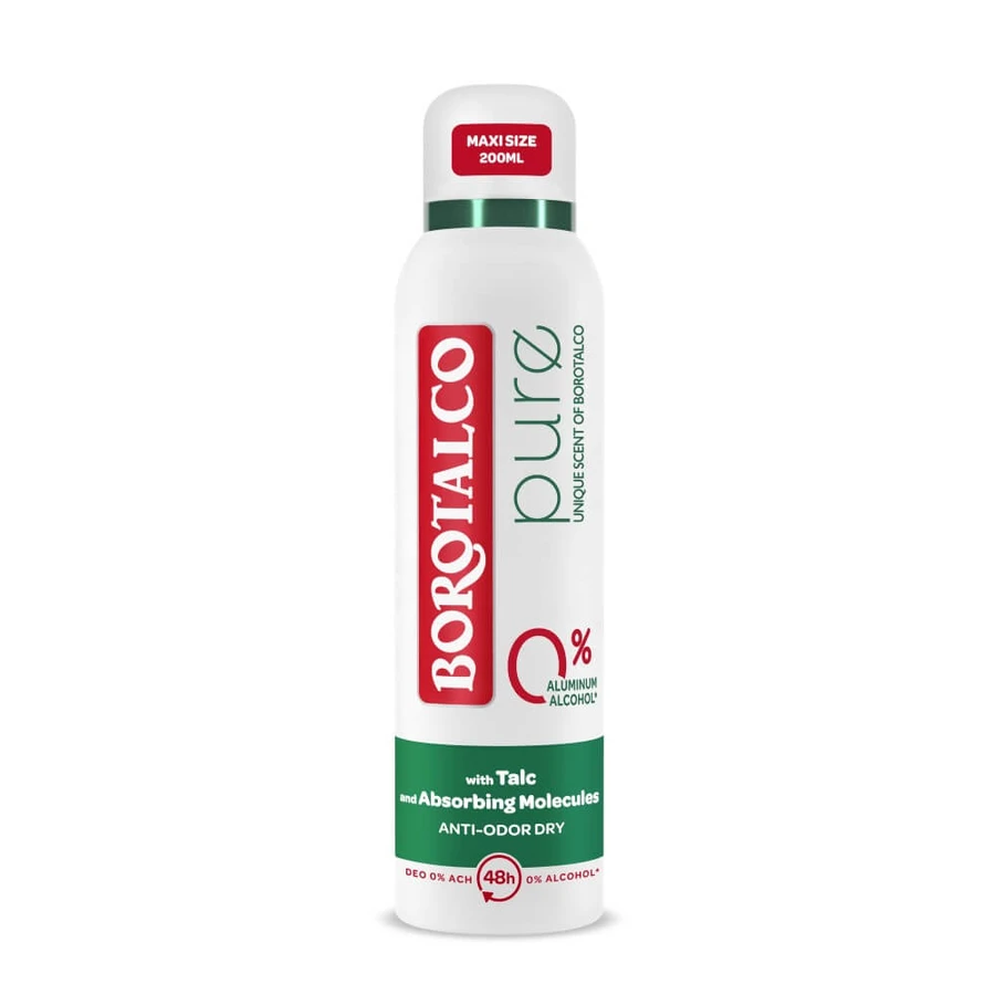 Pure Deodorant Spray, 200 ml, Borotalco