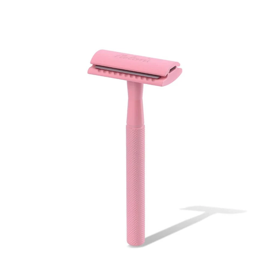 Klassisches Rasiermesser mit Edelstahlklinge und Minen, Pink, 1 Stück, Meloni