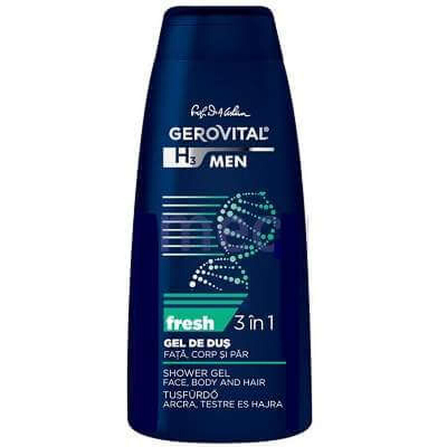 Gel de duș 3în1 Fresh Gerovital H3 Men, 400ml, Farmec