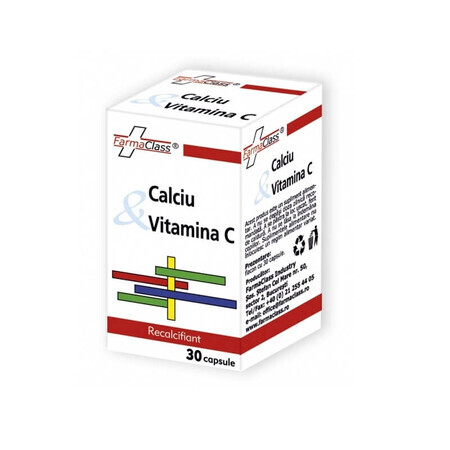 Kalzium mit Vitamin C, 30 Kapseln, FarmaClass