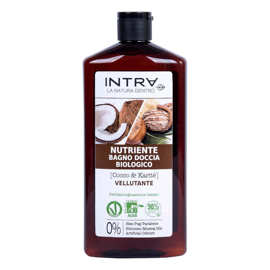 Gel de dus bio cu cocos si unt de shea, 400ml, Intra