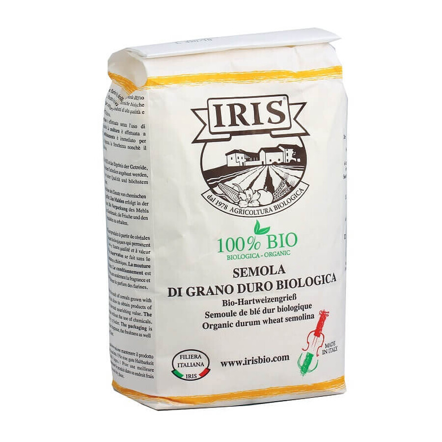 Gris Bio extra fin din grâu dur, 1 Kg, Iris Bio