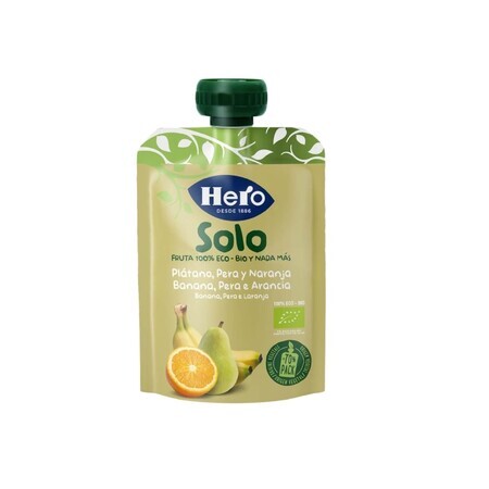 Bio Banane, Birne und Orange Snack, 100 gr, 29346, Hero Solo