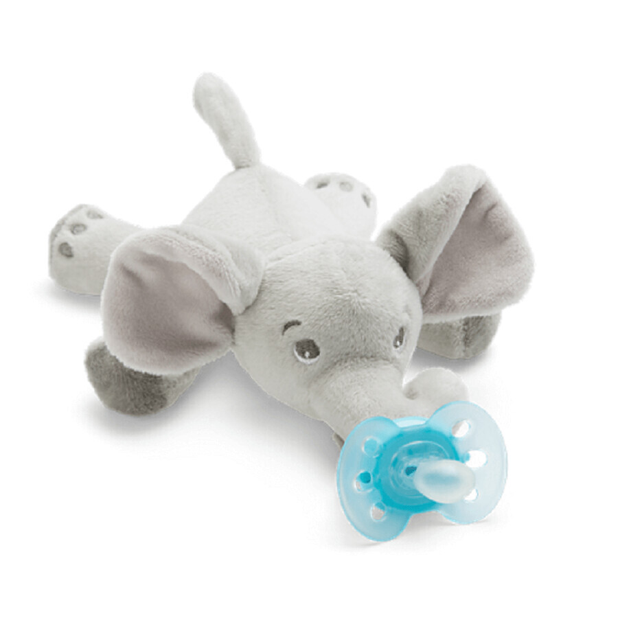 Jucarie de plus Elefant cu Suzeta Ultra Soft, SCF348/13, 0-6 luni, Philips Avent