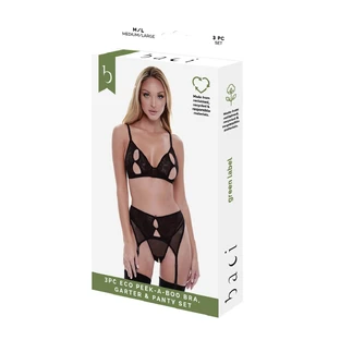 Set lenjerie Baci Lingerie Sutien Peek-A-Boo Negru (S/M)