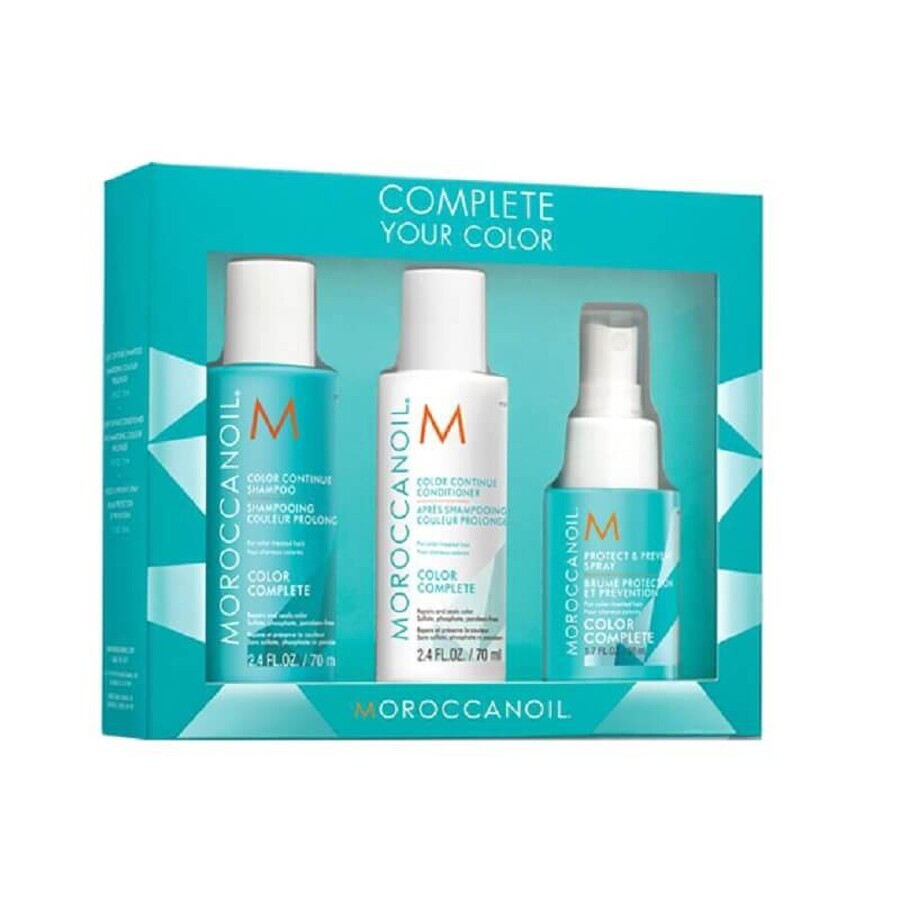 Kit color complete șampon 70ml + balsam 70ml + Spray 70ml, Moroccanoil