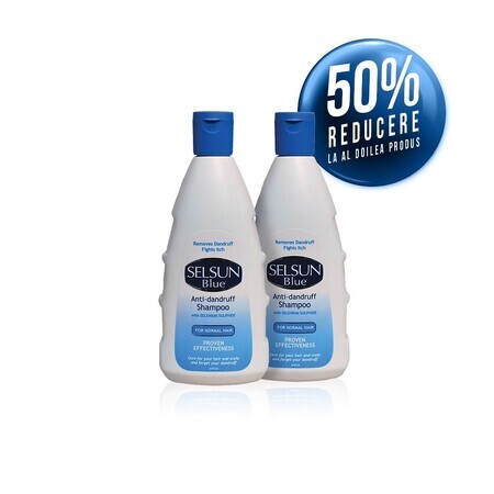 Kit Sampon antimatreata pentru par normal, Selsun Blue, 2x200ml, 1+ al doilea la 50% reducere, Chattem