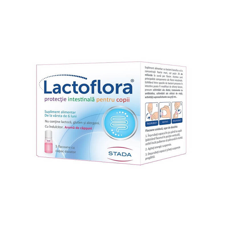 Lactoflora protectie intestinala pentru copii, 5x7ml, Stada