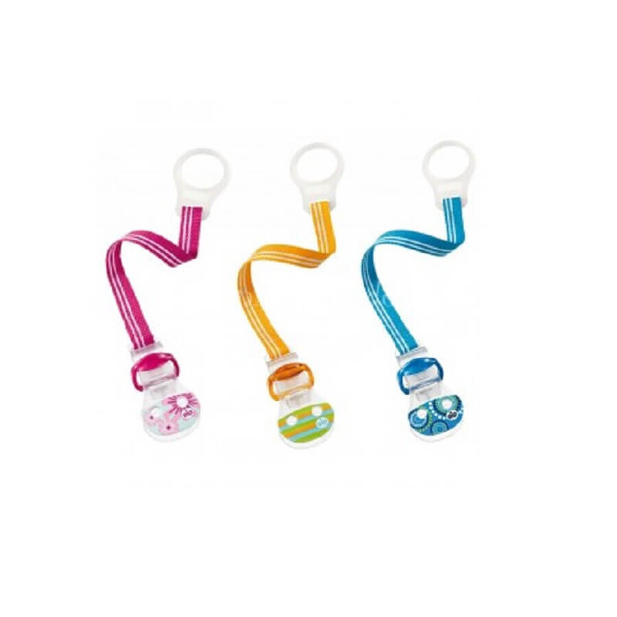 Pacifier Chain with Ring, Various Colours, Nip