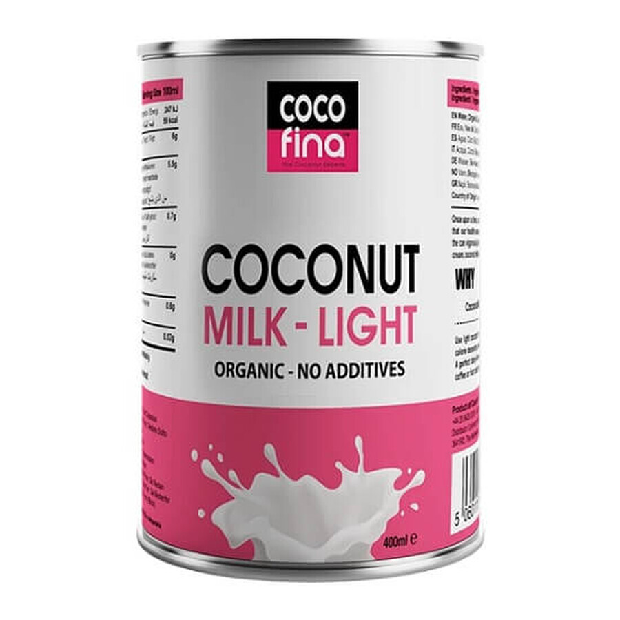 Organic Coconut Milk - Light, 400ml, Cocofina