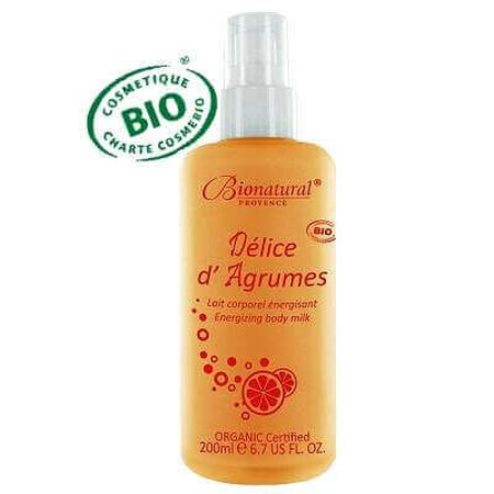 Lapte bio de corp energizant cu aloe vera și citrice, 200ml, BioNatural