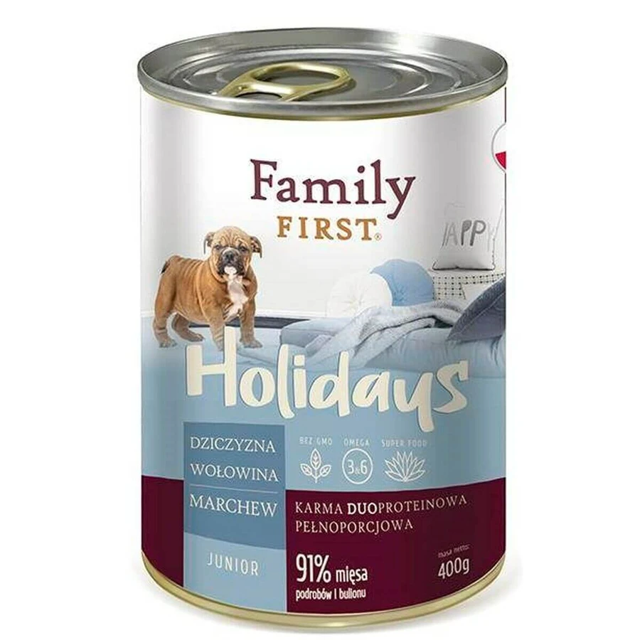 Mokra karma Family First FF-19081 Mięso Cielęcina Dziczyzna Laukinis šernas Marchew 400 g: ceny i cechy