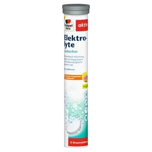 Compresse effervescenti con elettroliti attivi Doppelherz senza zucchero, 15 compresse effervescenti