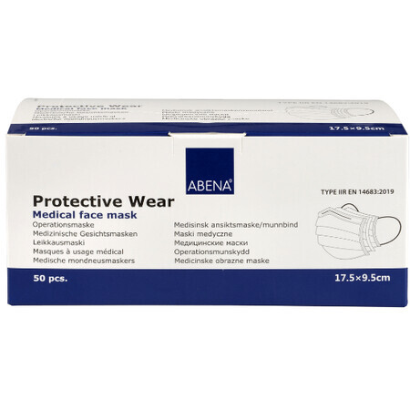 Masca medicala de protectie in 3 straturi, 50buc, Abena