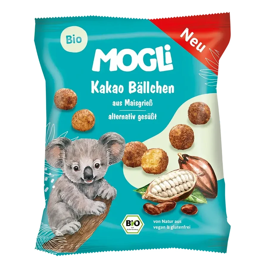 Ekologiczne kulki kukurydziane ekspandowane, kakao, 30 g, Mogli: ceny i cechy