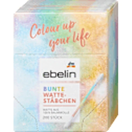 ebelin Colored cotton buds in a box, 200 pcs