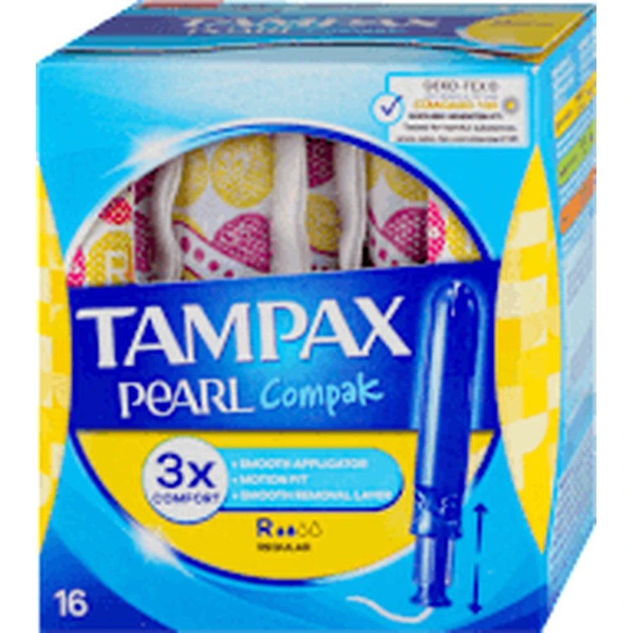 Tampax Tampons met inbrenghuls Pearl Compak Regular, 16 stuks