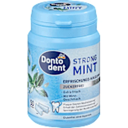 Dontodent Gumă de mestecat, mentă puternică, 50 buc
