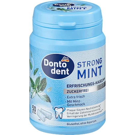 Dontodent Gumă de mestecat, mentă puternică, 50 buc