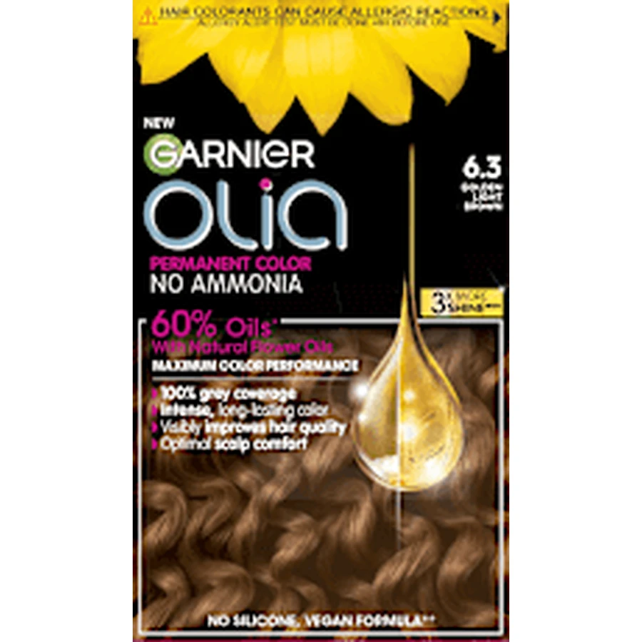 GARNIER olia Pintura permanente 6.3 Marrón claro dorado, 174 ml