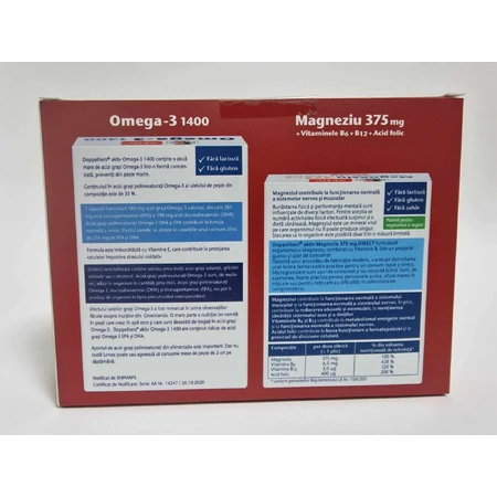 Doppelherz Aktiv Omega 3 1400 +Magnesium Direct 375mg+Vit. B6+B12+Folic Acid 20th Anniversary Package